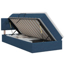vidaXL Ágy tárolóval és matraccal fejtámlával Kék 100 x 200 cm Bársony