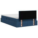 vidaXL Ágy tárolóval és matraccal fejtámlával Kék 120 x 200 cm Bársony