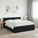vidaXL Ágy tárolóval és matraccal Fekete 180 x 200 cm Bársony
