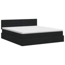 vidaXL Ágy tárolóval és matraccal Fekete 140 x 190 cm Bársony