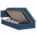 vidaXL Ágy tárolóval és matraccal fejtámlával Kék 90 x 200 cm Bársony