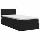 vidaXL Ágy tárolóval és matraccal Fekete 100 x 200 cm Bársony