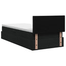 vidaXL Ágy tárolóval és matraccal Fekete 100 x 200 cm Bársony