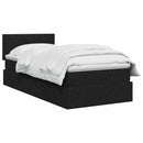 vidaXL Ágy tárolóval és matraccal Fekete 100 x 200 cm Bársony