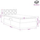 vidaXL Ágy tárolóval és matraccal Tópszínű 100 x 200 cm Bársony