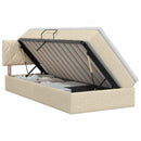 vidaXL Ágy tárolóval és matraccal Krémszínű 100 x 200 cm Bársony