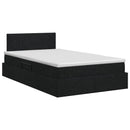 vidaXL Ágy tárolóval és matraccal Fekete 120 x 200 cm Bársony