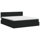 vidaXL Ágy tárolóval és matraccal Fekete 160 x 200 cm Bársony