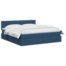 vidaXL Ágy tárolóval és matraccal fejtámlával Kék 160 x 200 cm Bársony