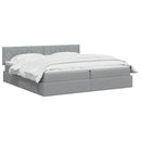 vidaXL Ágy tárolóval és matraccal Világosszürke 200 x 200 cm Bársony