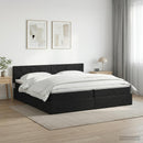 vidaXL Ágy tárolóval és matraccal Fekete 200 x 200 cm Bársony
