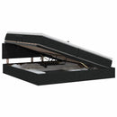 vidaXL Ágy tárolóval és matraccal Fekete 200 x 200 cm Bársony