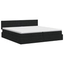 vidaXL Ágy tárolóval és matraccal Fekete 200 x 200 cm Bársony