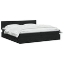 vidaXL Ágy tárolóval és matraccal Fekete 200 x 200 cm Bársony