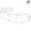 vidaXL Tárolós Ágy fejtámlával Sötét kék 90 x 190 cm Bársony