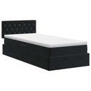 vidaXL Tárolós Ágy fejtámlával Fekete 90 x 200 cm Bársony