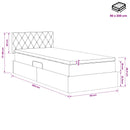 vidaXL Tárolós Ágy fejtámlával Sötét kék 90 x 200 cm Bársony
