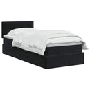 vidaXL Tárolós Ágy fejtámlával Fekete 90 x 190 cm Bársony