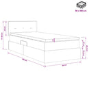 vidaXL Tárolós Ágy fejtámlával Sötétzöld 90 x 190 cm Bársony
