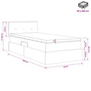 vidaXL Tárolós Ágy fejtámlával Világosszürke 90 x 200 cm Bársony