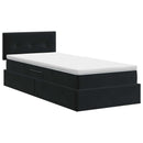 vidaXL Tárolós Ágy fejtámlával Fekete 90 x 200 cm Bársony