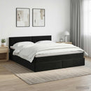 vidaXL Tárolós Ágy fejtámlával Fekete 180 x 200 cm Bársony