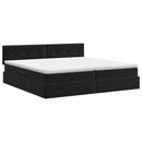 vidaXL Tárolós Ágy fejtámlával Fekete 200 x 200 cm Bársony