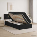 vidaXL Tárolós Ágy fejtámlával Fekete 90 x 200 cm Bársony