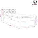 vidaXL Tárolós Ágy fejtámlával Fekete 90 x 200 cm Bársony