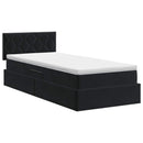vidaXL Tárolós Ágy fejtámlával Fekete 100 x 200 cm Bársony