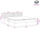 vidaXL Tárolós Ágy fejtámlával Fekete 140 x 190 cm Bársony