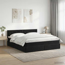 vidaXL Tárolós Ágy fejtámlával Fekete 140 x 190 cm Bársony