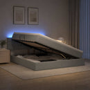 vidaXL LED tárolós ágy matraccal Világosszürke 140 x 200 cm Szövet