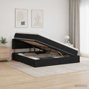 vidaXL Ágy tárolóval és matraccal Fekete 140 x 190 cm Bársony
