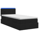 vidaXL LED tárolós ágy matraccal Fekete 90 x 190 cm Szövet