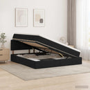 vidaXL Ágy tárolóval és matraccal Fekete 140 x 190 cm Bársony