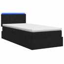 vidaXL LED tárolós ágy matraccal Fekete 100 x 200 cm Szövet