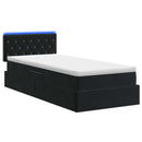 vidaXL LED tárolós ágy matraccal Fekete 90 x 190 cm Bársony