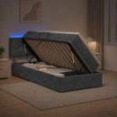 vidaXL LED tárolós ágy matraccal Sötétszürke 90 x 190 cm Bársony