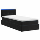 vidaXL LED tárolós ágy matraccal Fekete 90 x 190 cm Bársony