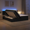 vidaXL LED tárolós ágy matraccal Fekete 180 x 200 cm Szövet
