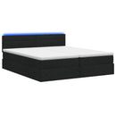 vidaXL LED tárolós ágy matraccal Fekete 180 x 200 cm Szövet