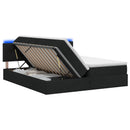 vidaXL LED tárolós ágy matraccal Fekete 180 x 200 cm Szövet