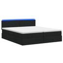 vidaXL LED tárolós ágy matraccal Fekete 180 x 200 cm Szövet
