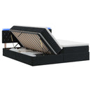 vidaXL LED tárolós ágy matraccal Fekete 180 x 200 cm Bársony
