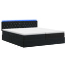 vidaXL LED tárolós ágy matraccal Fekete 180 x 200 cm Bársony