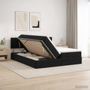 vidaXL Tárolós Ágy fejtámlával 2 db Fekete