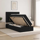 vidaXL Ágy tárolóval és matraccal tárolóval Fekete 90 x 190 cm szövet