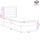 vidaXL Ágy tárolóval és matraccal fejtámlával Kék 90 x 190 cm szövet