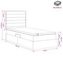 vidaXL Ágy tárolóval és matraccal tárolóval Fekete 90 x 200 cm szövet